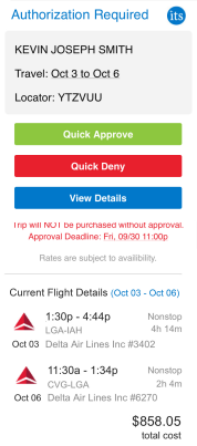 Cell phone showing Quick Approve, Quick Deny and View Details Cell phone showing Quick Approve, Quick Deny and View Details