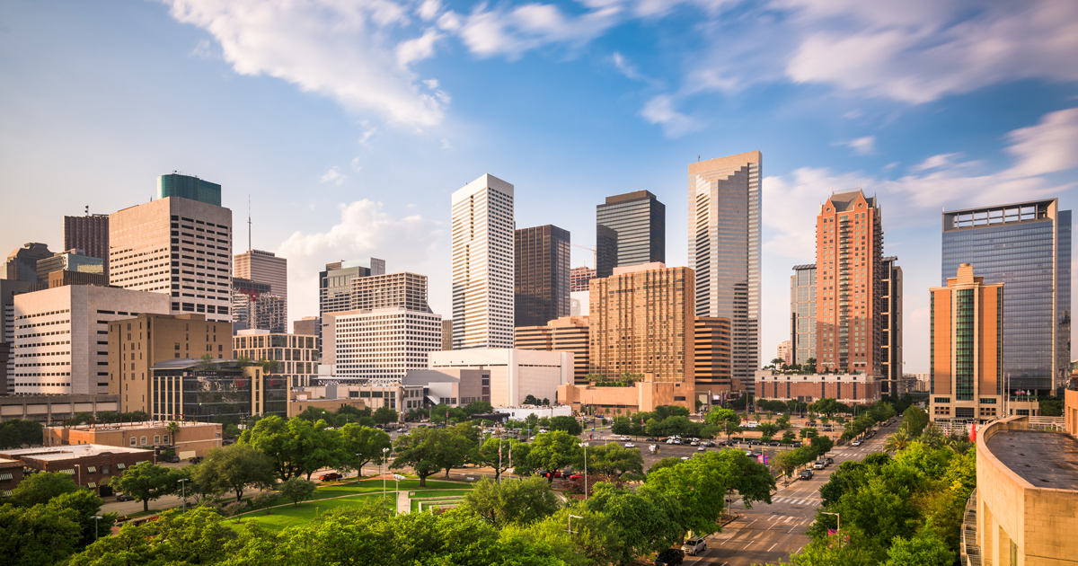 Panoramic daytime view of high-rise cityscape