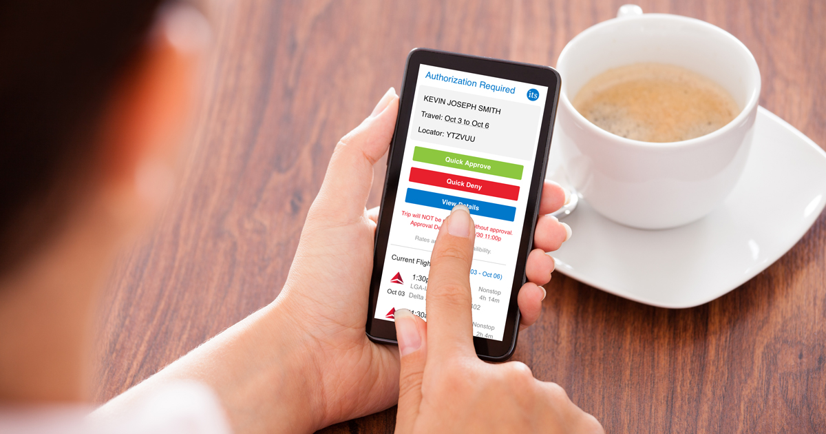 TripApproval feature being used on mobile phone
